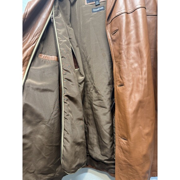 Vintage Wilsons Leather Pelle Studio Mens XL Brown Insulated Leather Jacket Coat - Picture 13 of 16